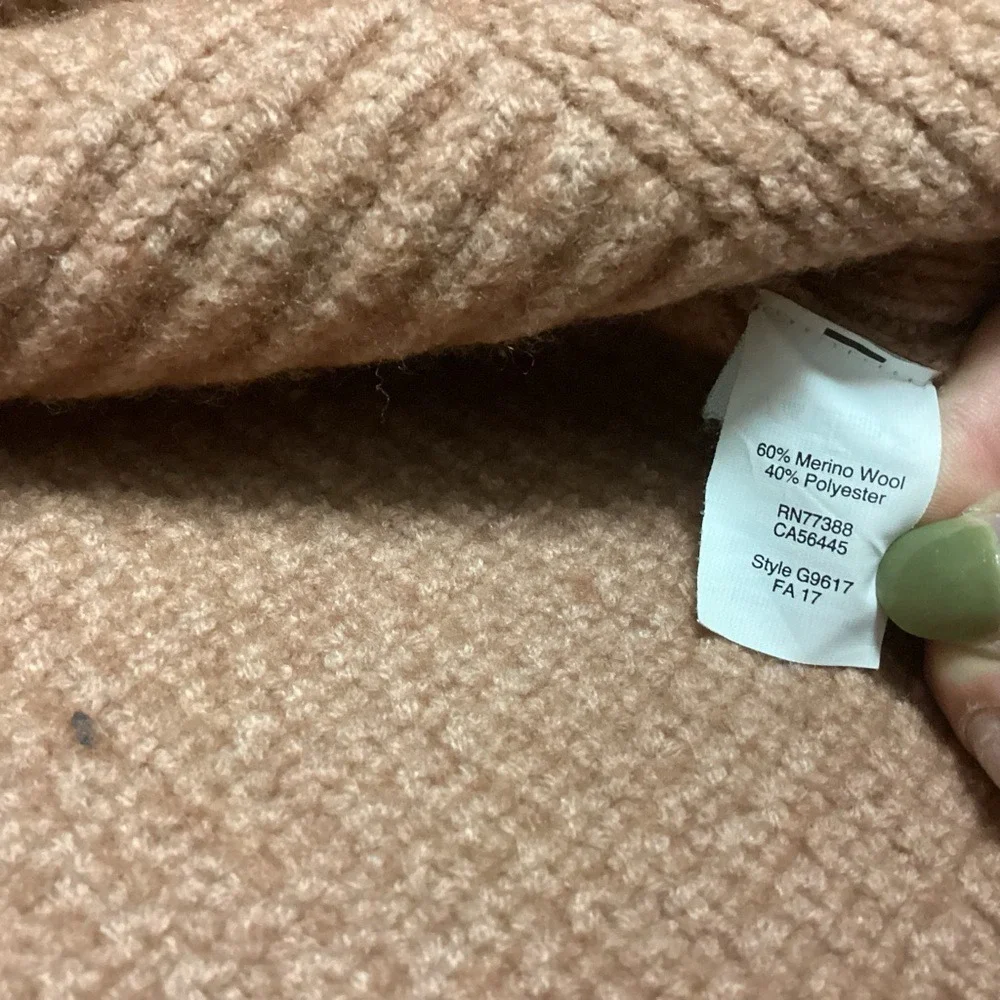 Madewell Merino Wool Textured Cableknit Sweater‎ Blush Tan / Camel Pink XS